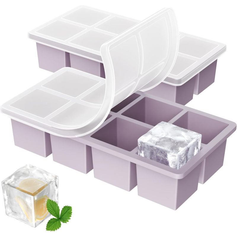 GENERICO - Cubetera Hielera Molde Silicona 8 Cubos Grandes Con Tapa