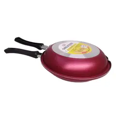 GENERICO - Sartén Doble Panquequera Omeletera 22 Cm 1.3 L Color Cereza