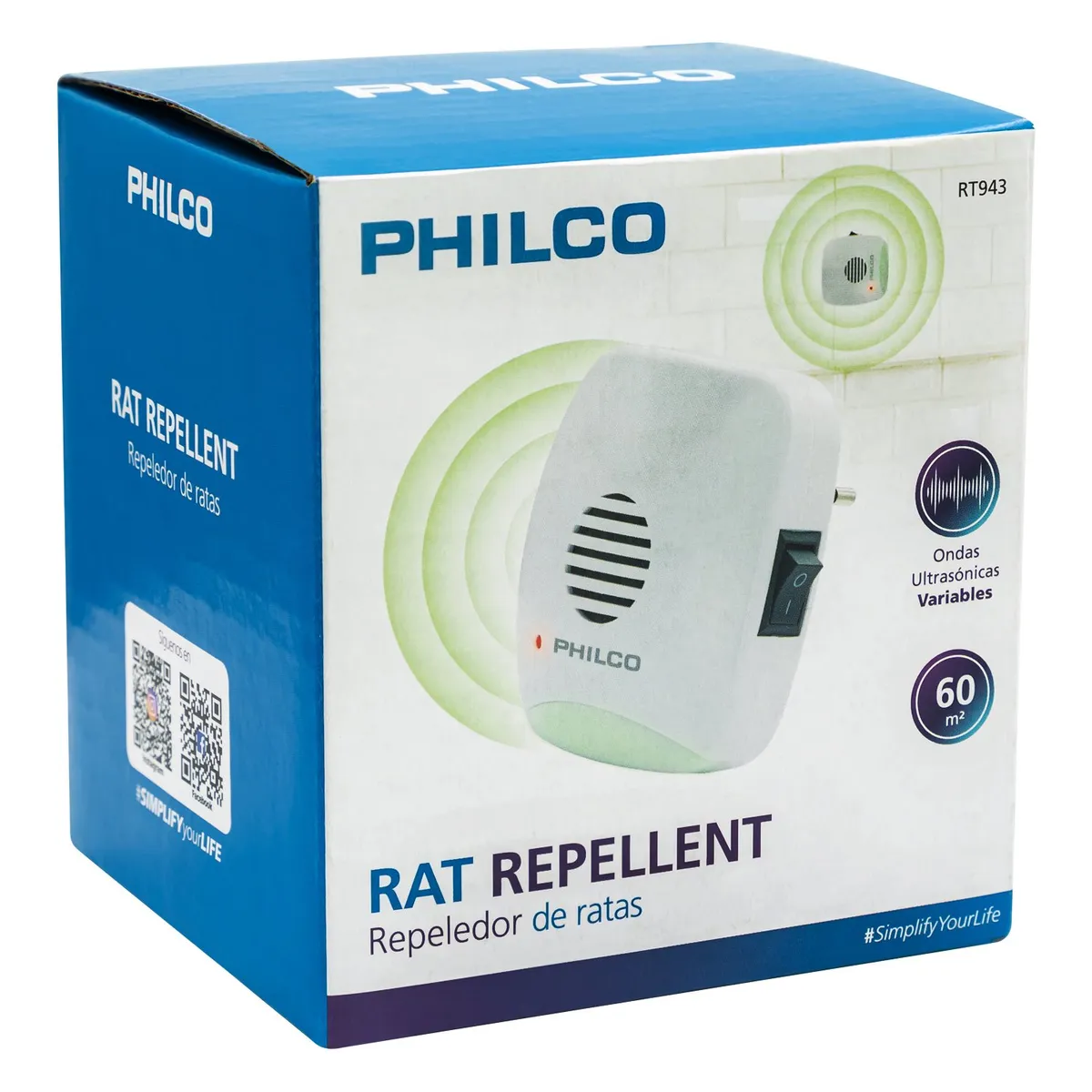 PHILCO - Repeledor Ahuyenta Ratas Philco Ultrasonico Blanco