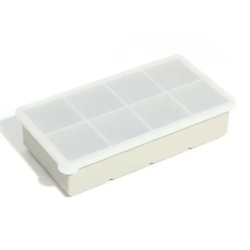 GENERICO - Cubetera Hielera Molde Silicona 8 Cubos Grandes Con Tapa