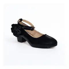 PAND G - Zapato Niña Charol con Taco Fiestas Bautizos Cueca Color Negro -7299