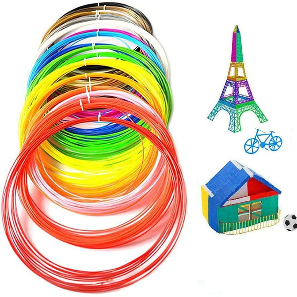 GENERICO - FILAMENTO PARA LAPIZ 3D 200 METROS 20 COLORES