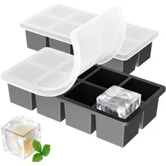 GENERICO - Cubetera Hielera Molde Silicona 8 Cubos Grandes Con Tapa