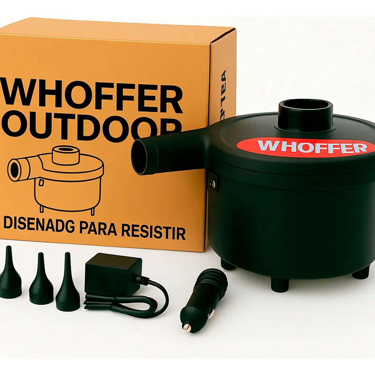 GENERICO - Inflador Eléctrico Multifuncional Whoffer Para 220v  12v