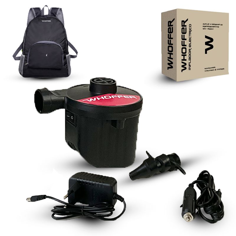 GENERICO - Inflador Eléctrico Multifuncional Whoffer Para 220v  12v