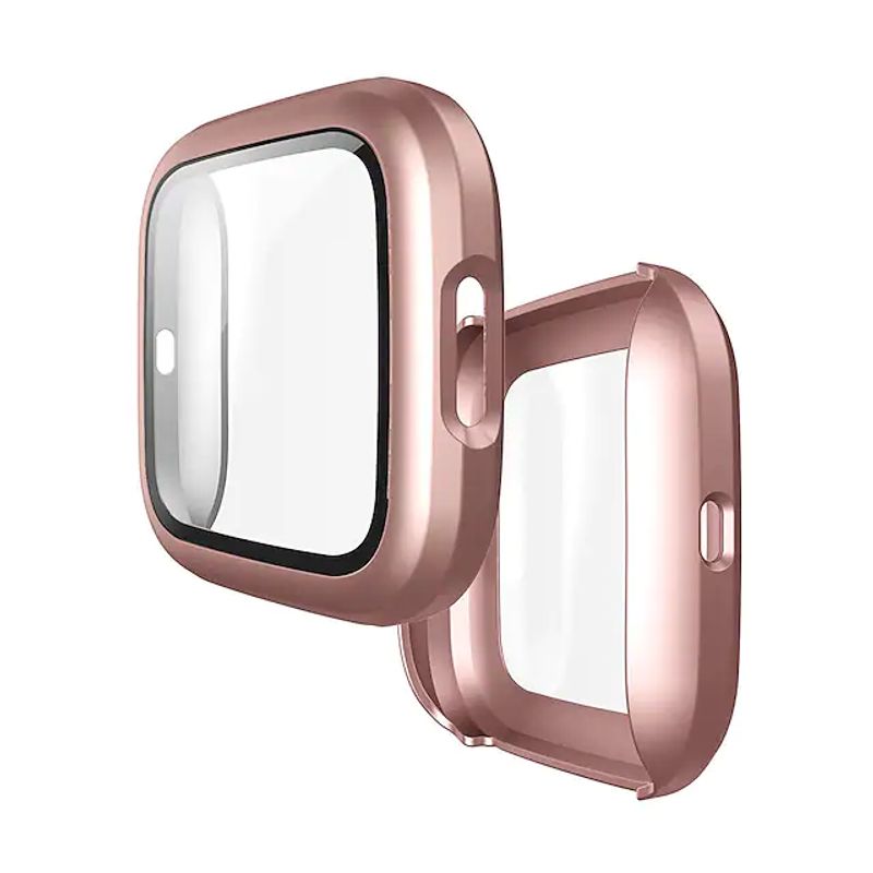 GENERICO - Protector Carcasa Con Vidrio para Fitbit Versa 2 - Rosa Gold