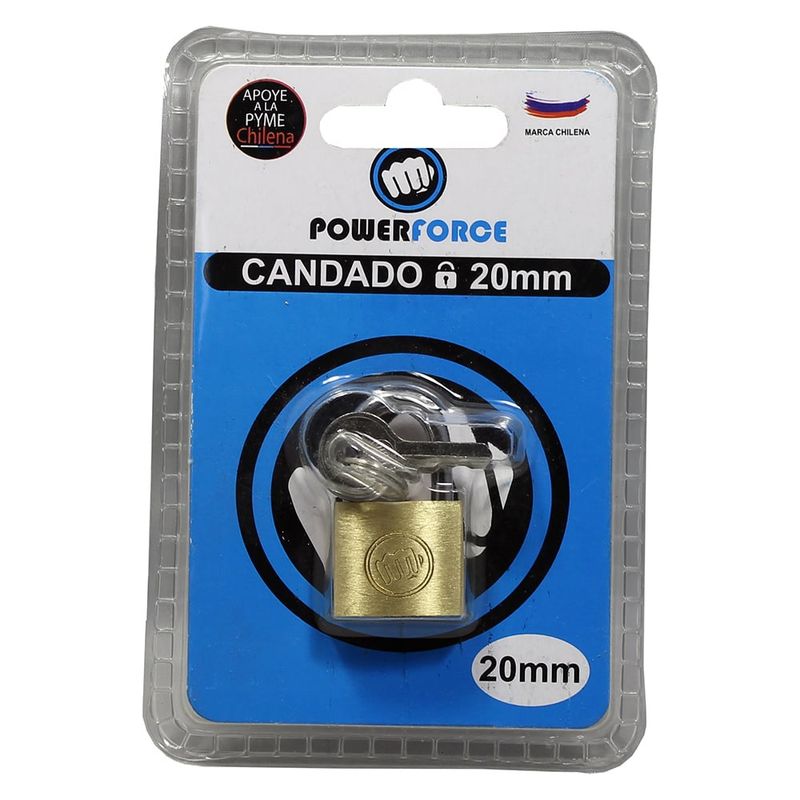 POWER FORCE - Candado de 20mm Cuerpo de bronce macizo