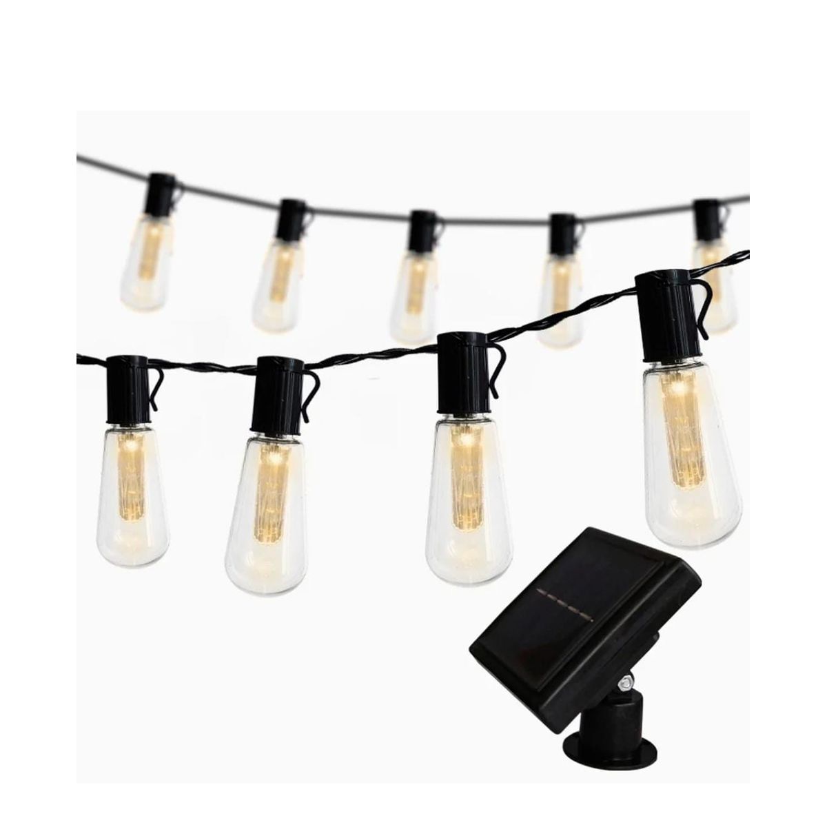 GENERICO - GUIRNALDA LED SOLAR 10 AMPOLLETAS LUZ CALIDA