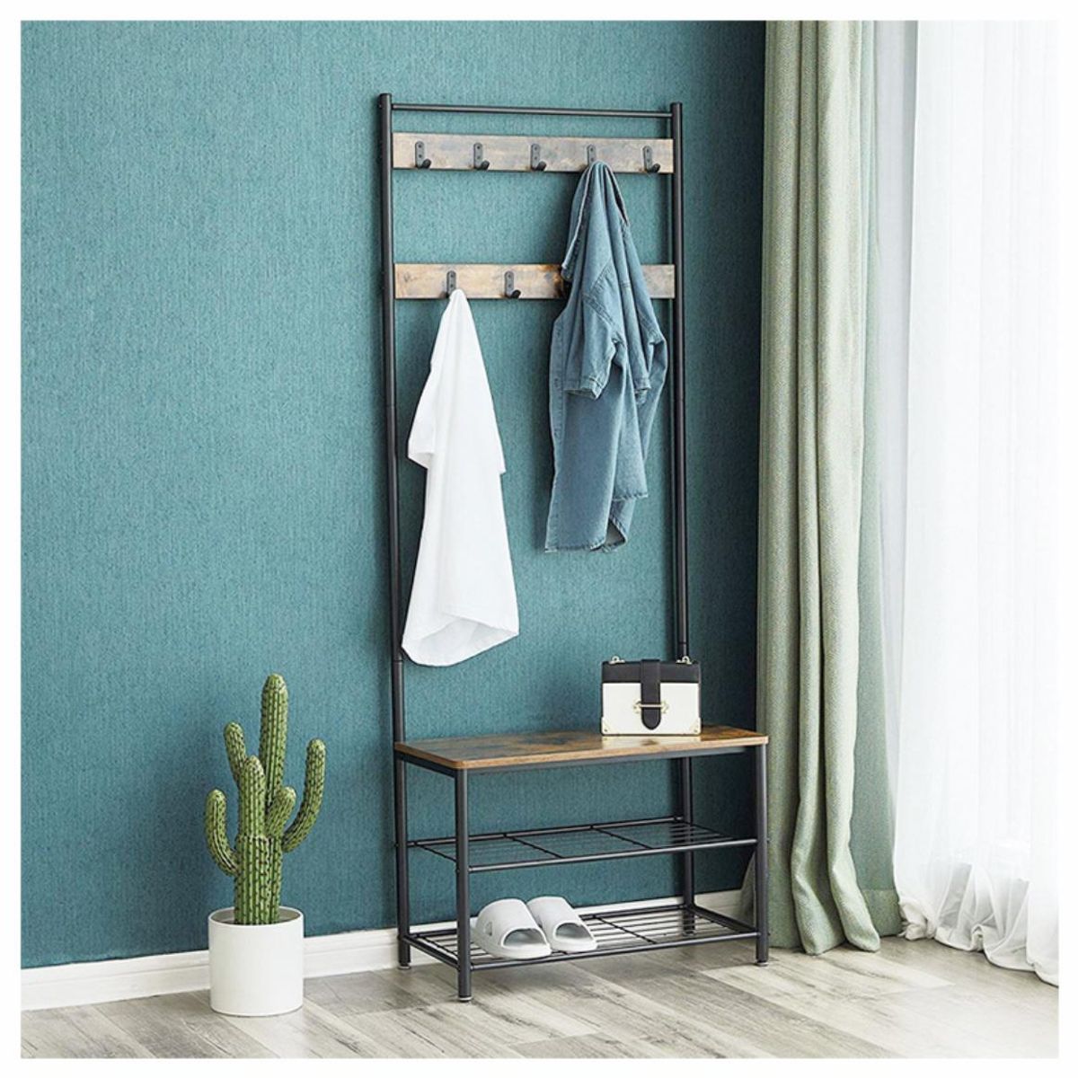 ACTUAL - Perchero Zapatero y Banca 3 En 1 Modelo Multifunctional y Clasico