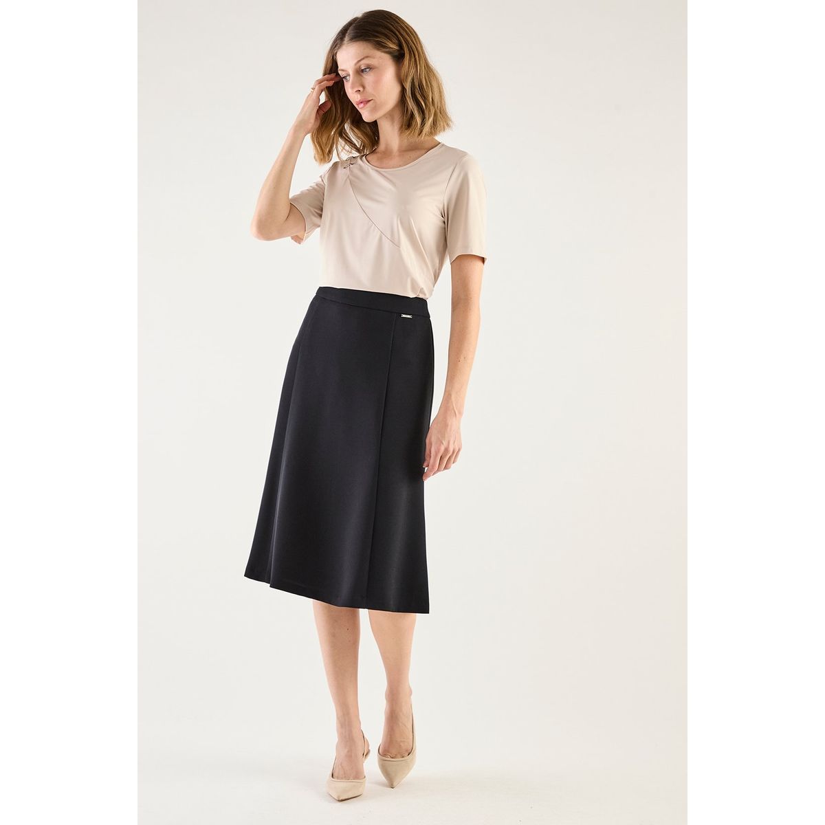 MA GRIFFE - Falda Larga Negro Mujer Magriffe