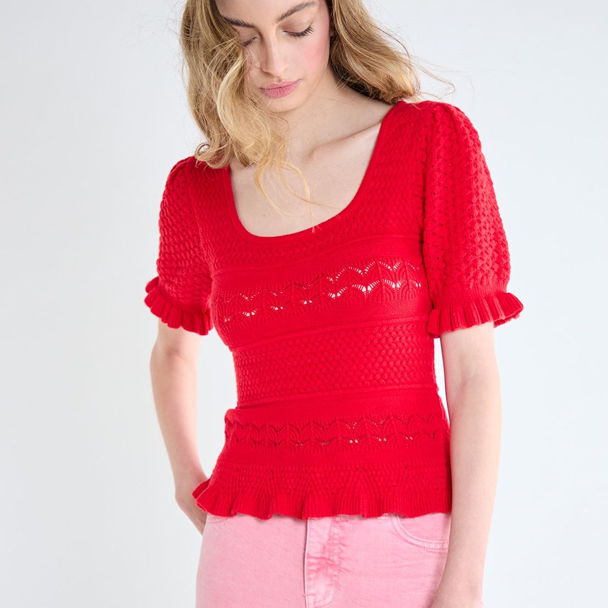 IO - Polera Manga Corta Rojo Mujer Io