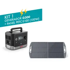 GENERICO - ESTACIÓN DE ENERGÍA DE 300 W G300 + PANEL SOLAR DE 100W PETC-S100