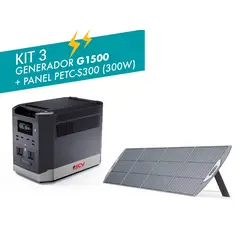 GENERICO - ESTACIÓN DE ENERGÍA DE 1800W G1500 + PANEL SOLAR DE 300 W PETC-S300