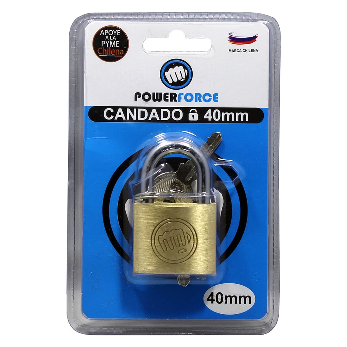 POWER FORCE - Candado de 40mm Cuerpo de bronce macizo