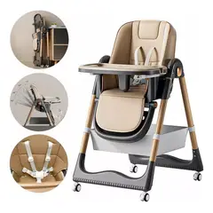U BUY - Silla De Comer Reclinable Plegable Baby Café