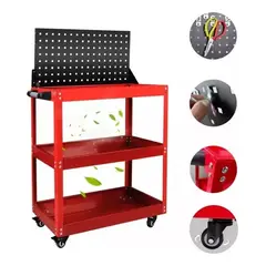U BUY - Carro Tres Palets Herramienta Con Placa Trasera +10 Ganchos