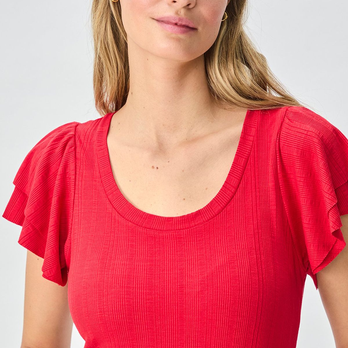 IO - Polera Manga Corta Rojo Mujer Io