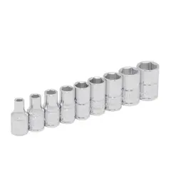 URREA - JUEGO DE 9 DADOS METRICOS C 1/4 PULG EN RIEL 47207