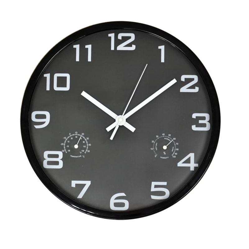 GENERICO - Reloj Termómetro Black 30 cm.