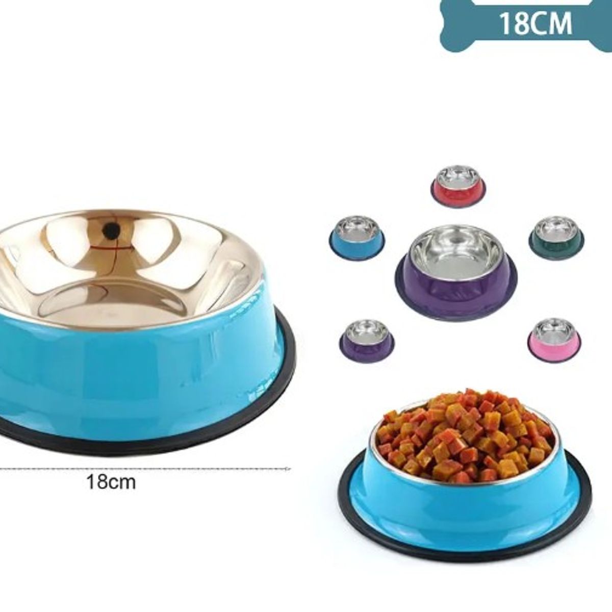 GENERICO - Cuenco Metálico Color Aleatorio 18Cm