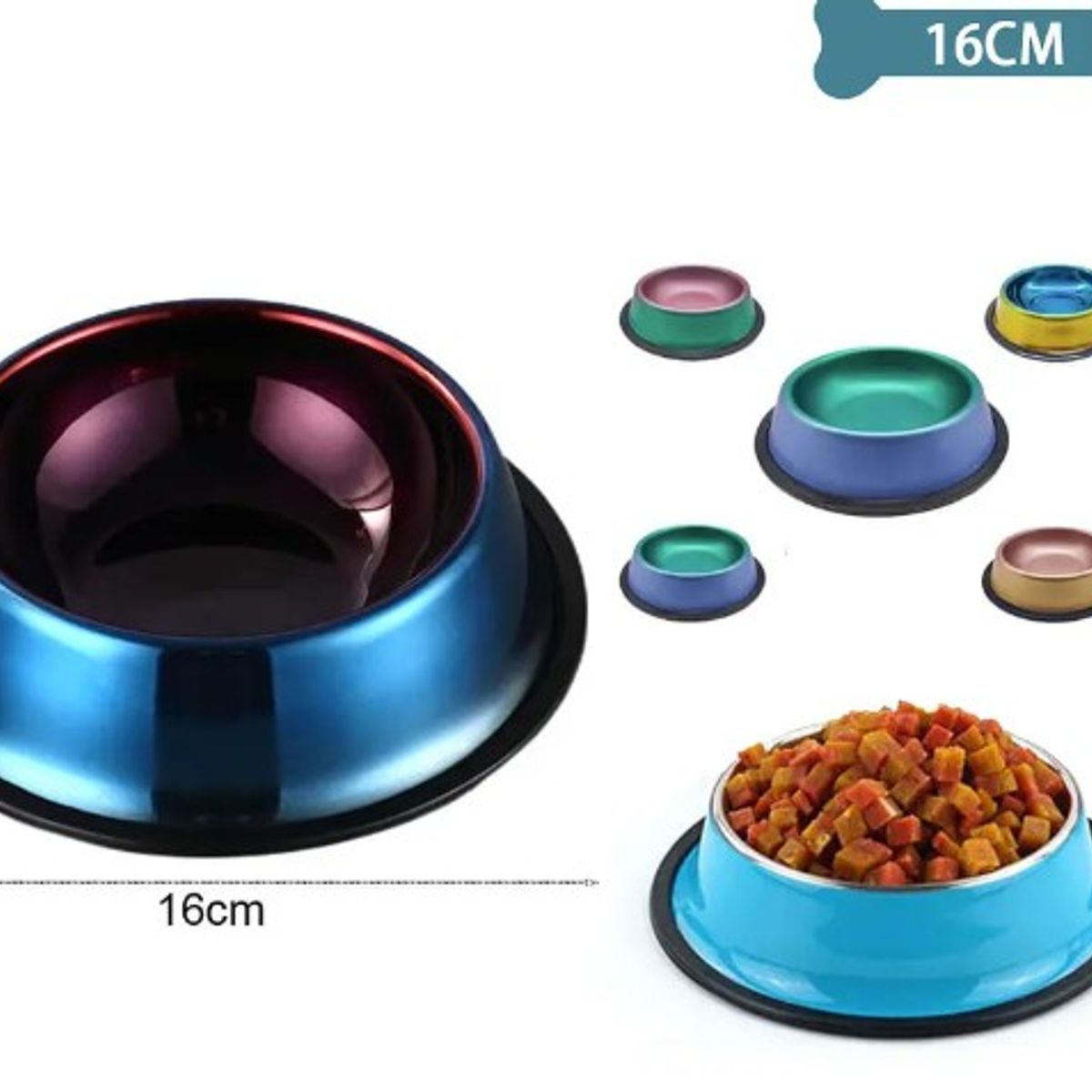 GENERICO - Cuenco Metálico Color Aleatorio 16Cm