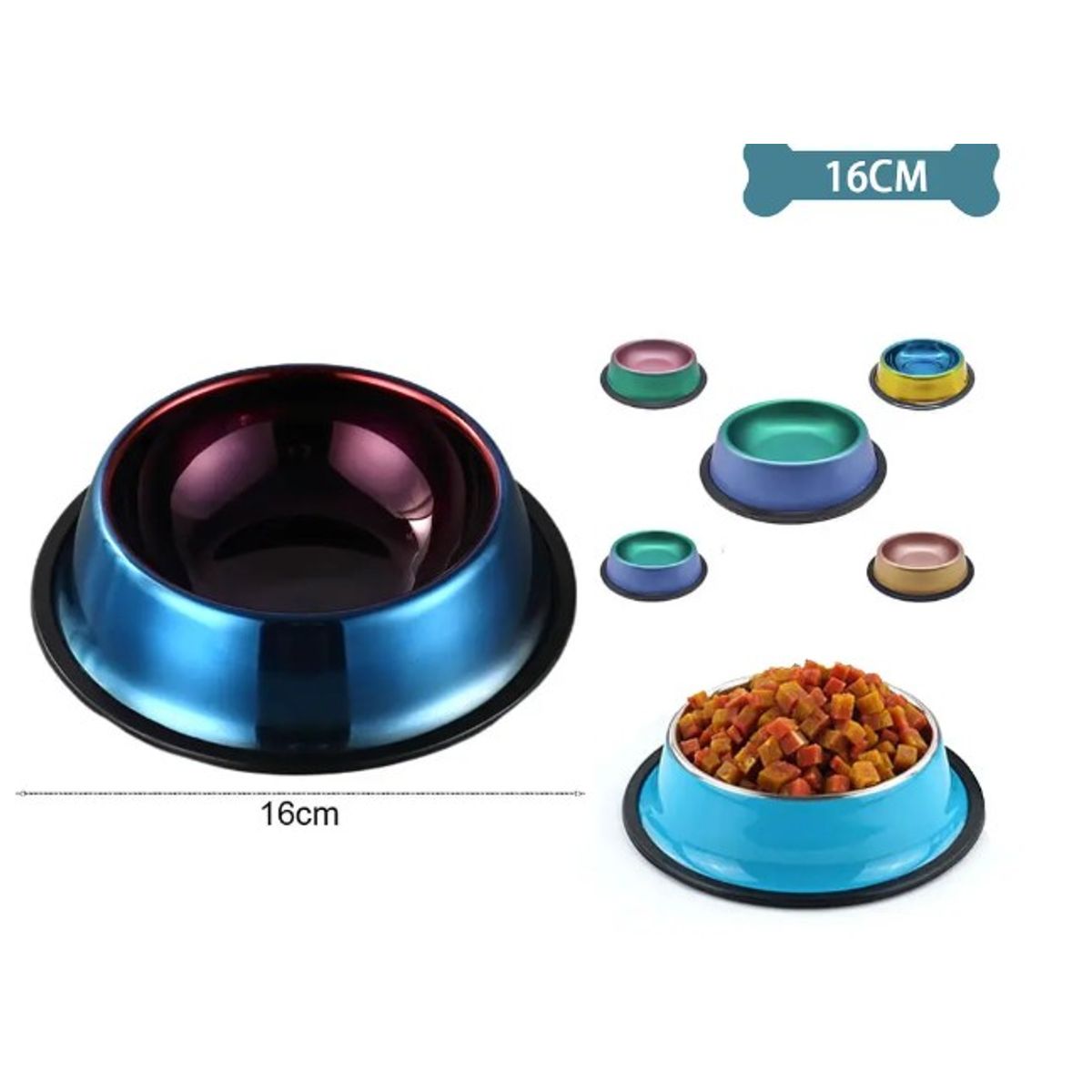 GENERICO - Cuenco Metálico Color Aleatorio 16Cm