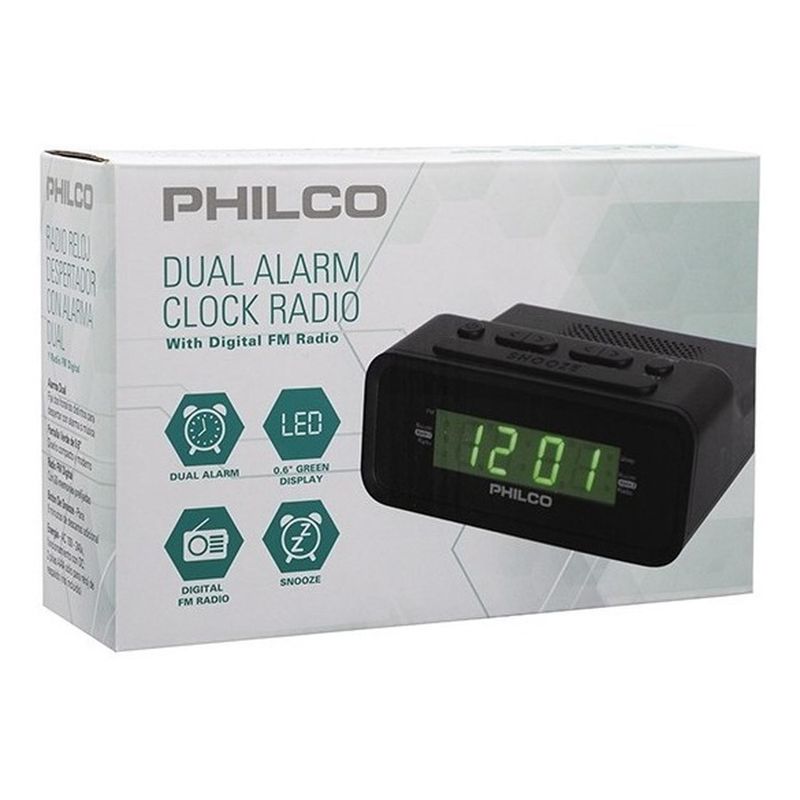 PHILCO - Radio Reloj 1006gr Philco Negro