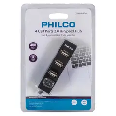 PHILCO - HUB USB 20 4 PUERTOS NEGRO