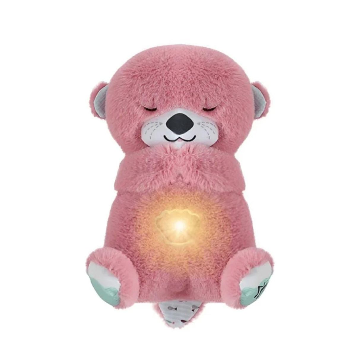 OEM - NUTRIA PELUCHE RELAJANTE CON LUZ PARA BEBE ROSA