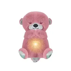OEM - NUTRIA PELUCHE RELAJANTE CON LUZ PARA BEBE ROSA