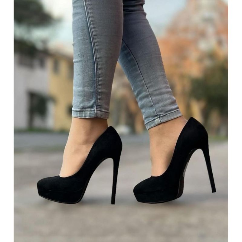HERIEL - Calzado Stiletto Negro Gamuza Angel del Calzado Ac-810
