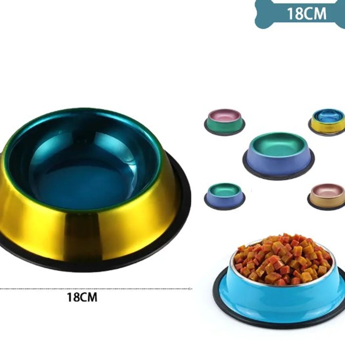 GENERICO - Cuenco Metálico Color Aleatorio 18Cm