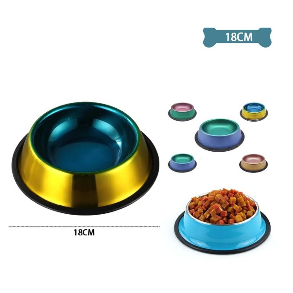 GENERICO - Cuenco Metálico Color Aleatorio 18Cm