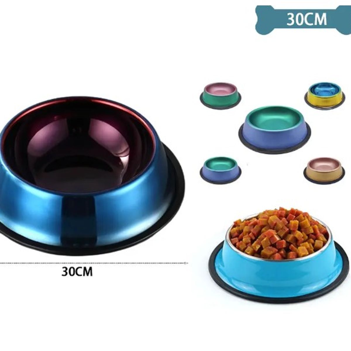 GENERICO - Cuenco Metálico Color Aleatorio 30Cm