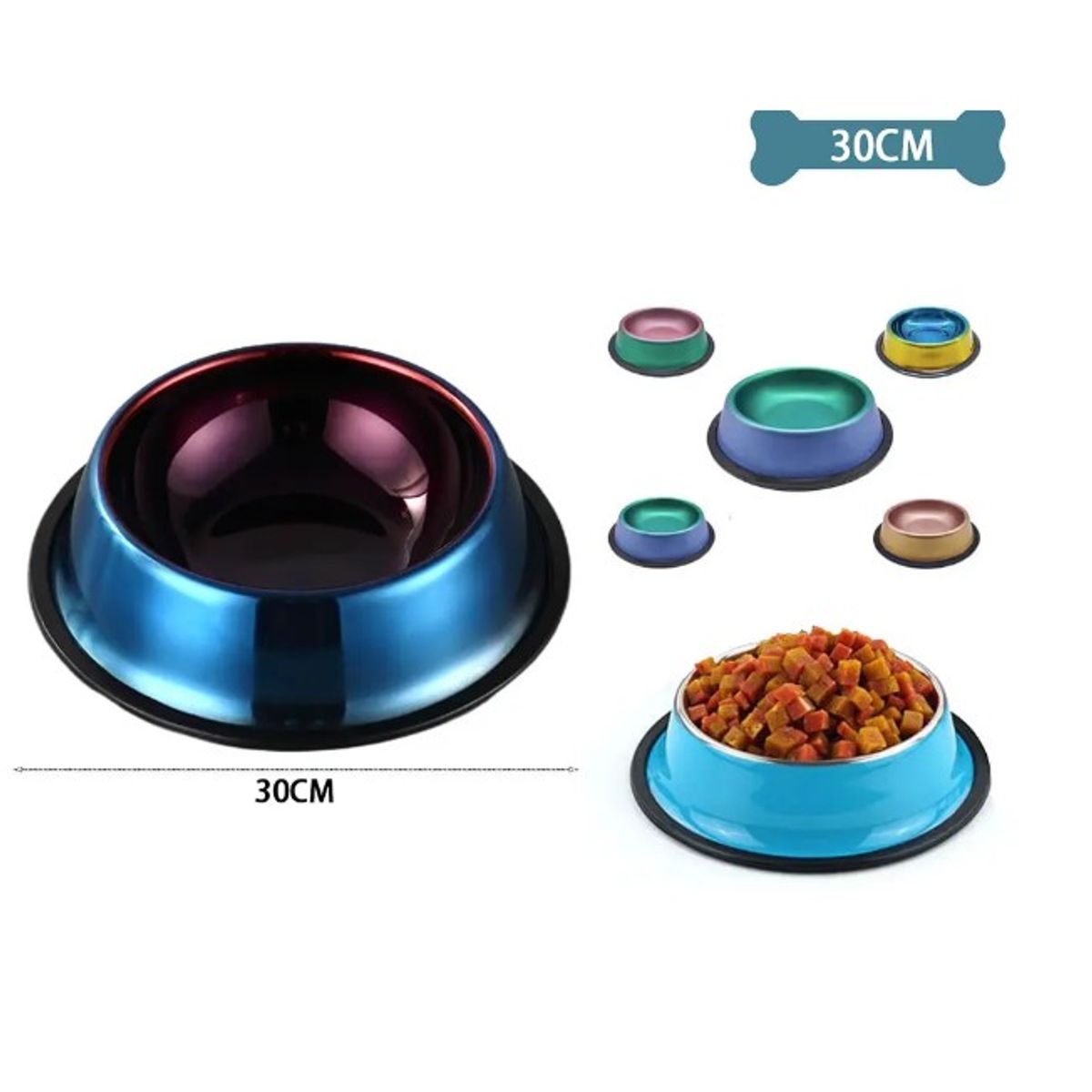 GENERICO - Cuenco Metálico Color Aleatorio 30Cm