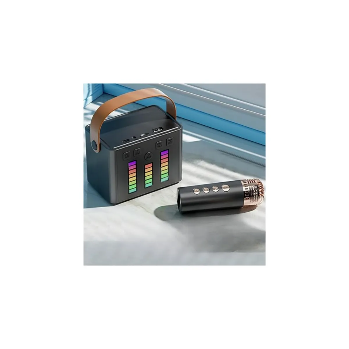 GENERICO - Mini Parlante Karaoke + 1 Micrófono Portátiles