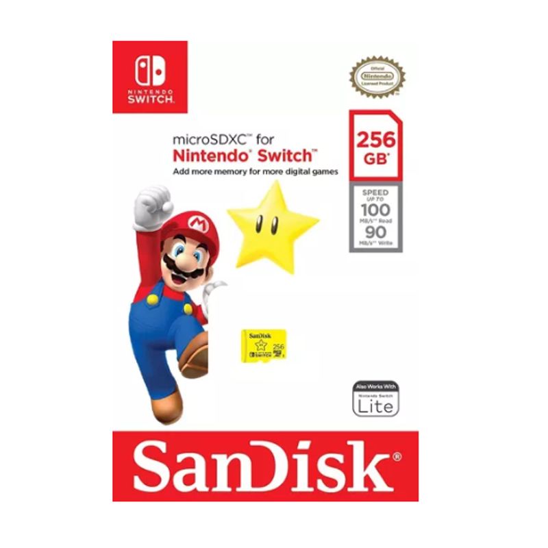 SANDISK - Memoria Original Nintendo Switch Micro Sd Sandisk 256 Gb