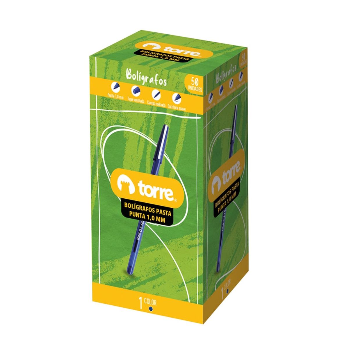 TORRE - Torre Bolígrafo 50 Unidades Azul 1.0