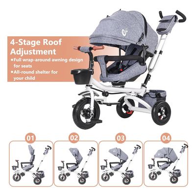 Imagen 2 del producto Cochecito Plegable 4 En 1 Para Niños De 1 A 7 Años