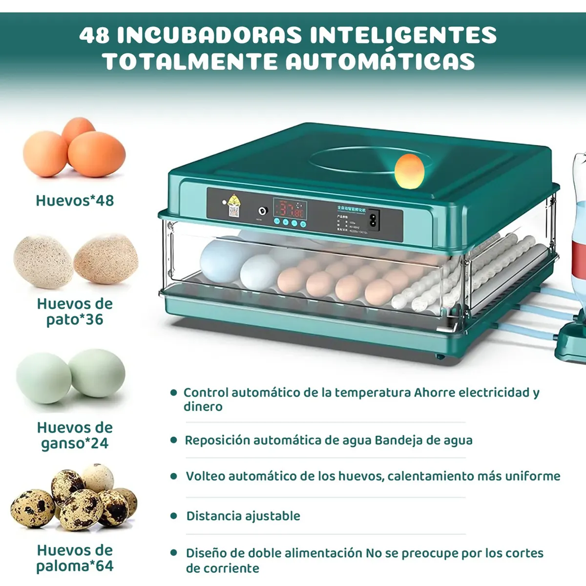 PELUDINES - Incubadora Huevos L48 165cm X 42cm 110v Verde