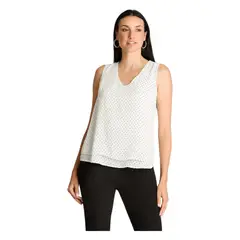 LORENZO DI PONTTI - Blusa Sin Mangas Con Capas Crudo