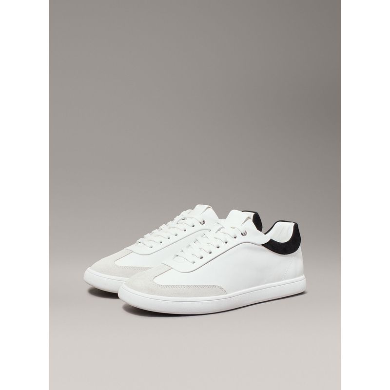 CALVIN KLEIN - Zapatillas de Cuero Cupsole Lace Mix Blanco Calvin Klein