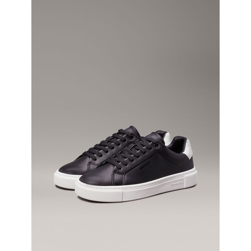 CALVIN KLEIN - Zapatillas de Cuero Cupsole Lace Up Negro Calvin Klein