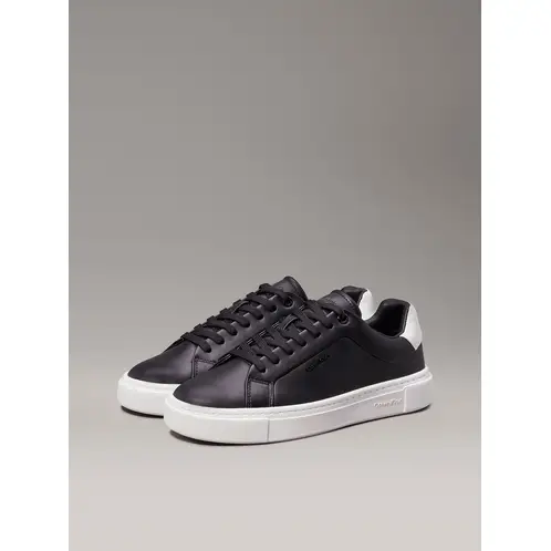 CALVIN KLEIN - Zapatillas de Cuero Cupsole Lace Up Negro