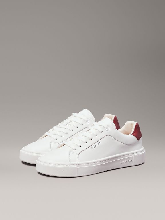 Zapatillas de Cuero Cupsole Lace Up Blanco