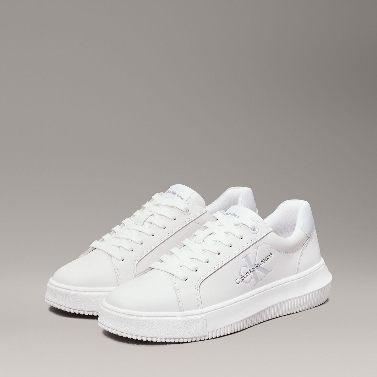 CALVIN KLEIN - Zapatillas de Cuero Chunky Cupsole Mono Blanco Calvin Klein