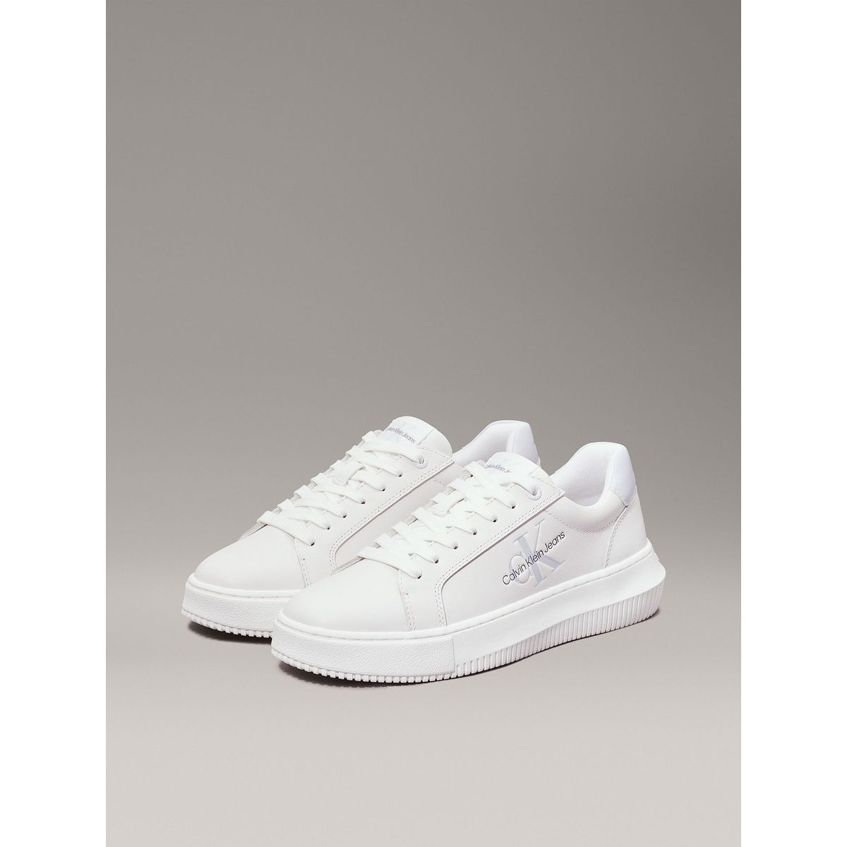 CALVIN KLEIN - Zapatillas de Cuero Chunky Cupsole Mono Blanco Calvin Klein