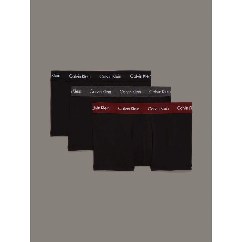 CALVIN KLEIN - Pack 3 Bóxer Low Rise Trunk Cotton Stretch Negro Calvin Klein