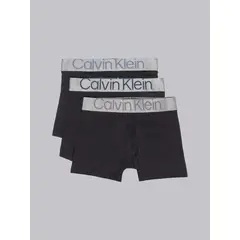 CALVIN KLEIN - Pack 3 Bóxers Brief Steel Cotton Negro