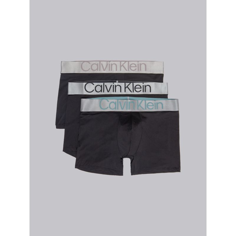 CALVIN KLEIN - Pack 3 Bóxers Low Rise Trunk Steel Micro Negro Calvin Klein